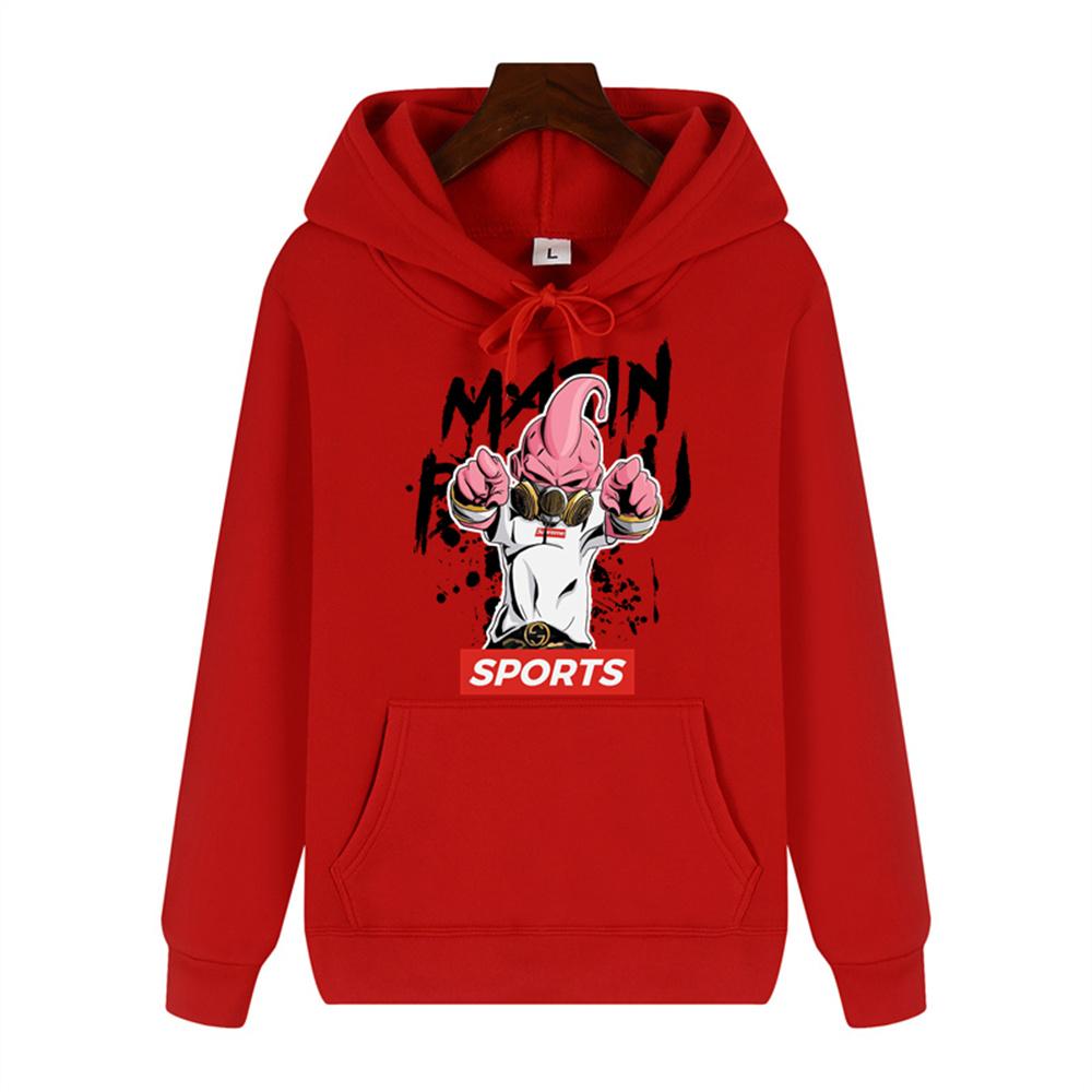 

Dragon Ball Majin Buu Креативный принт Осень/Зима Комфорт Утолщенный Мужской Высококачественный Повседневный Модный Теплый Уличный Толстовка XXXL