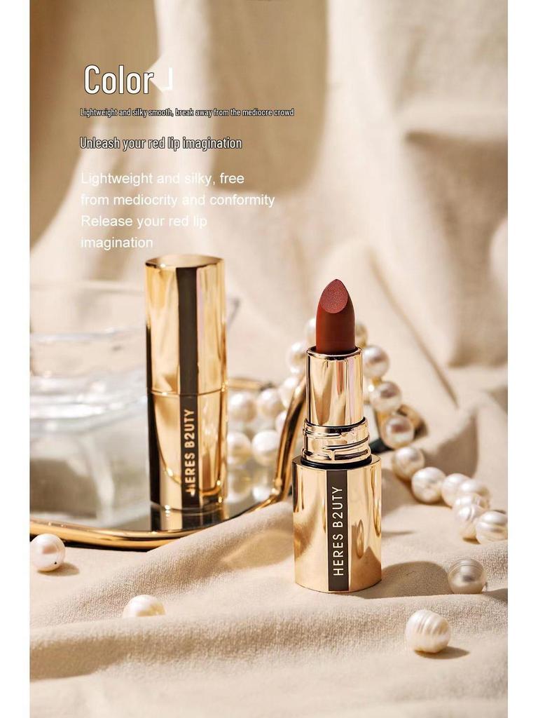 Huris Soft Focus Velvet Lipstick – Matte, Non-Drying, Non-Stick, Perfect for Parties