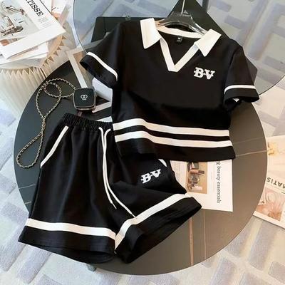 Women's Summer Fashionable Casual Short-sleeved T-shirt Shorts Sports Suit