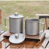 Titanium Travel Mug With Lid Lightweight Camping Cup Office Outdoor Use 380ml 420ml