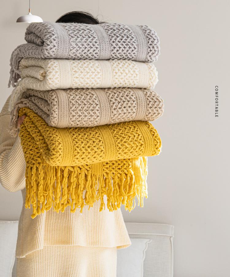 50x60inch Luxury Yellow Gift Blanket Knitted Throw Blanket Chunky Cozy Vintage Farmhouse Gift Textured Throw Blanket Home Decor