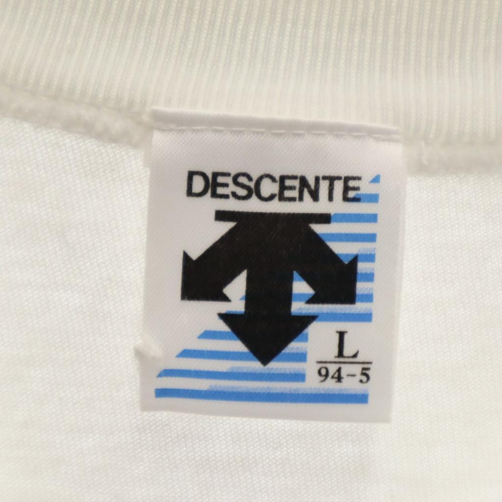 DESCENTE 90s Old Back Print Short Sleeve T-shirt L White Men's Used