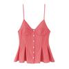 Kaslead New Arrival Women's Fashion Style Fashionable Small Pleated Poplin Camisole Short Top 2178083