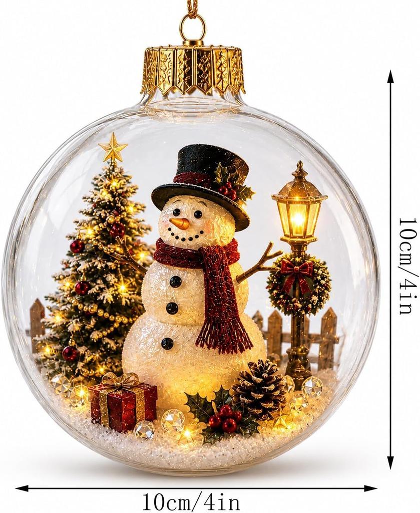With lights Christmas ball ornament holiday home decoration gift Christmas ball train model