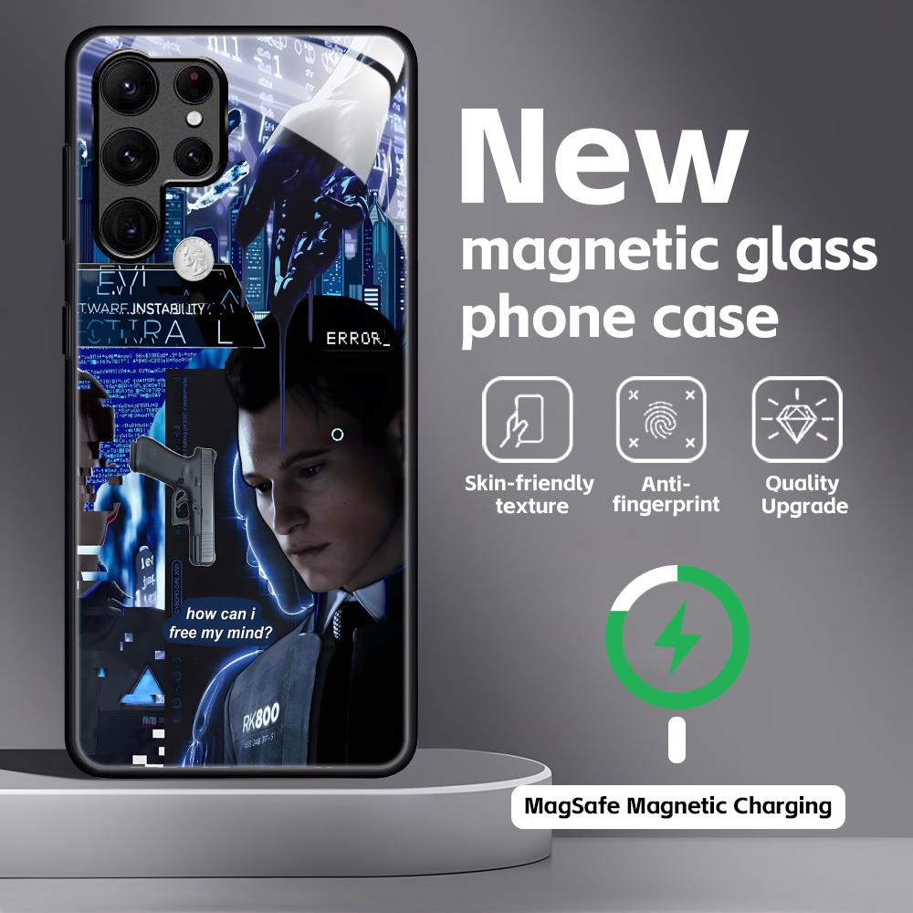 Klassisches Spiel Detroit Become Human Handyhülle für Samsung S26 S25 S24 S23 S22 S21 Plus Ultra Note20 Glas Magnetische Hülle