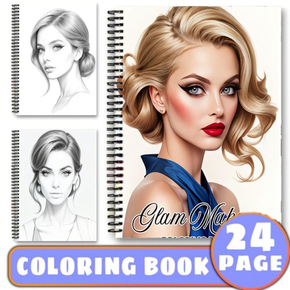 Glamorous Artistic Coloring Book Spiral Coil Drawing Painting Book New Makeup Coloring Book  Gifts