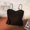 Women's White Strapless Camisole: Summer Innerwear with Built-in Bra Pads, Spiderweb Back Design for a Sweet and Spicy Look