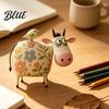 Resin Animal Figurines for Living Room Creative Cow Sculpture with Bird Figurine Pastoral Statue Rustic Modern Farmhouse Interior Decor Artistic