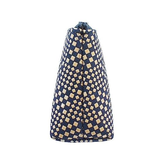 Inden-ya Inden Key Case D, Deer Leather, Navy x White Lacquer, Small Checkerboard Pattern, Special Order Color 4707-14-167
