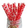 25-100Pcs Christmas Kraft Paper Straw Colorful Print Disposable Paper Drinking Straws Xmas New Year Party Home Decor Supplies