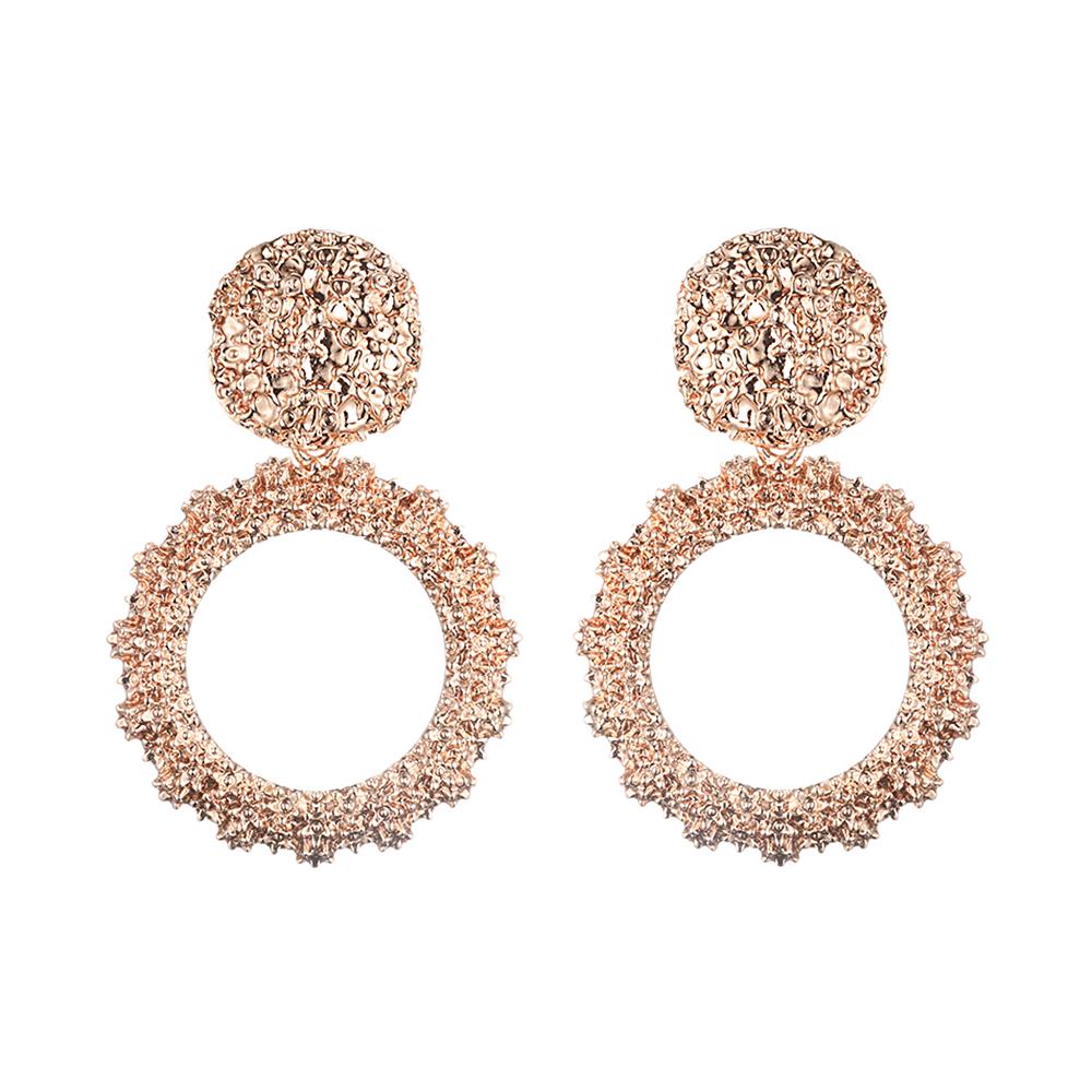 

Круглые винтажные женские серьги золотого цвета, большие серьги, массивные серьги, современные модные летние украшения розового золота