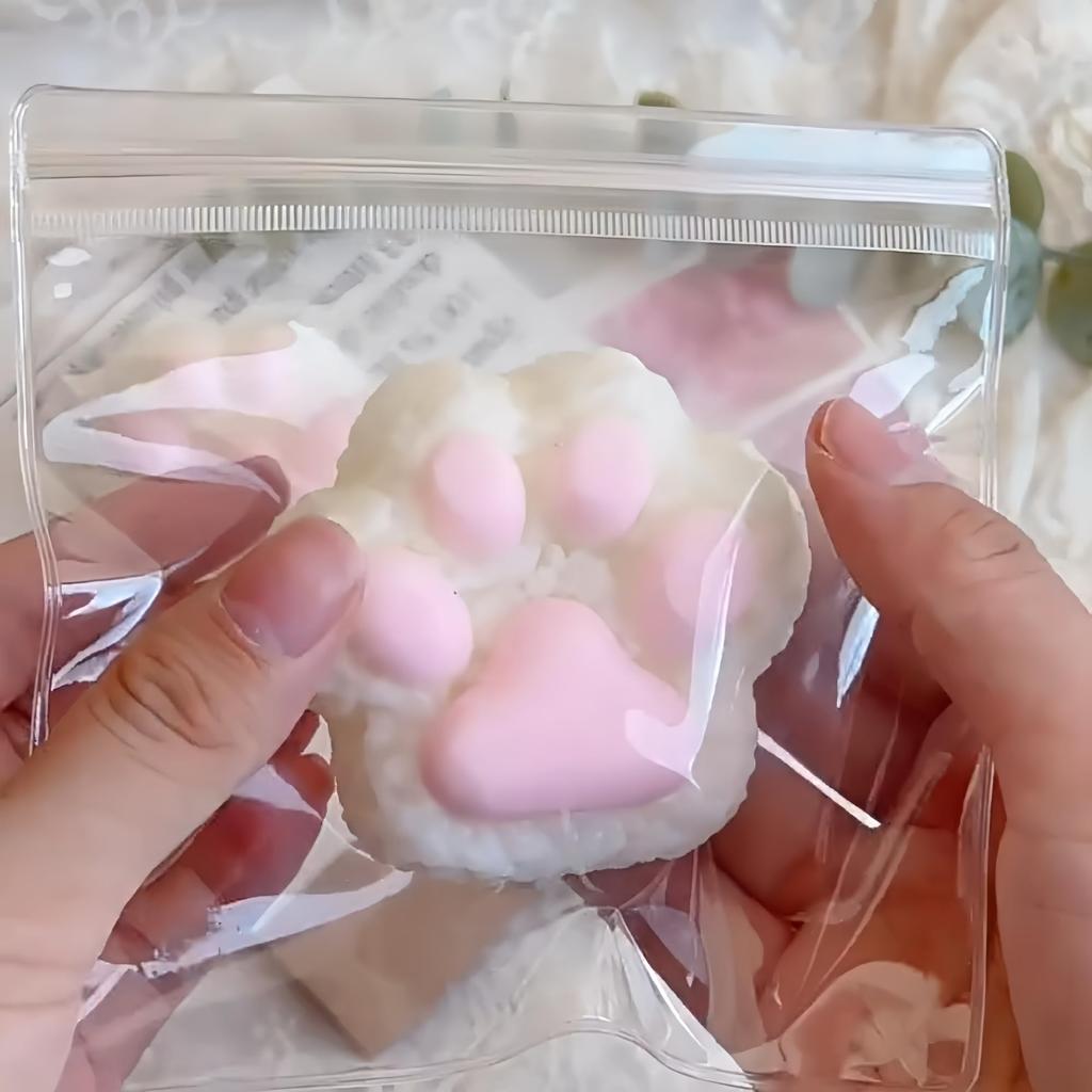 Squeeze Rice Ball Paw Print Bouncy Texture Watery and Stress Relief Relaxing Squeeze Durable Suitable for Children and Gift Toy, Shape, [New Feel!