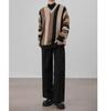 Men's Korean Style Striped V-Neck Autumn/Winter Loose Knit Color Block Pullover Sweater