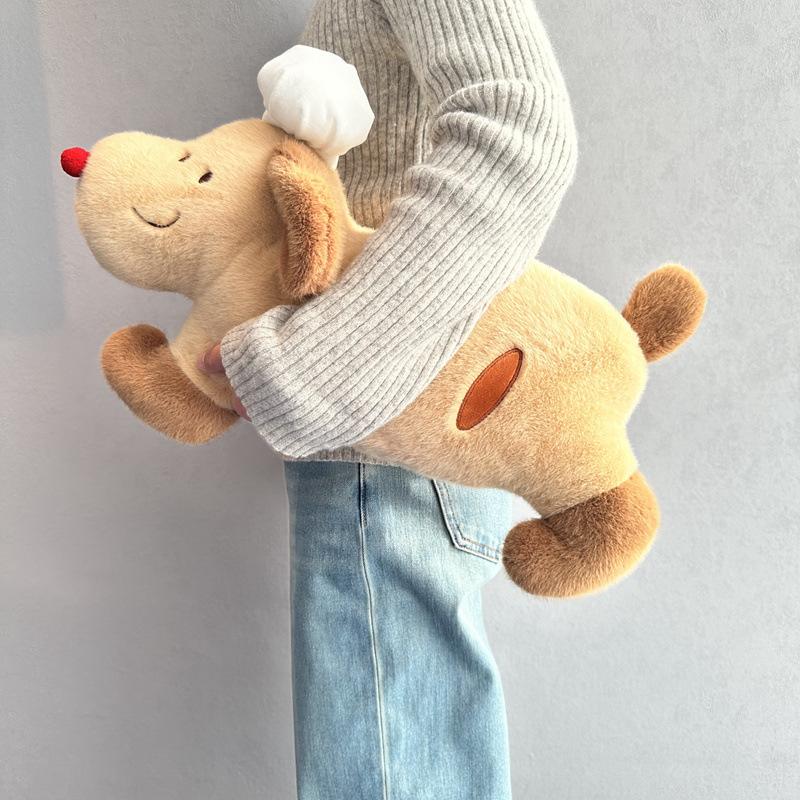 Cute Baguette Puppy Plush Doll Chef Bread Dog Throw Pillow Funny Holiday Gift