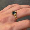 Vintage Unique Inlaid Square Diamonds Blue Rings for Women Light Luxury High-end Charms Ring Banquet Party Jewelry Gift
