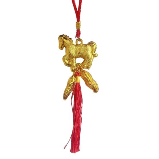 Chinese New Year Decorations 2026 Year of Horse Lucky Feng Shui Charm Zodiac Horse Hanging Tassel Pendant for Fortune Wealth Success Home Car Bonsai