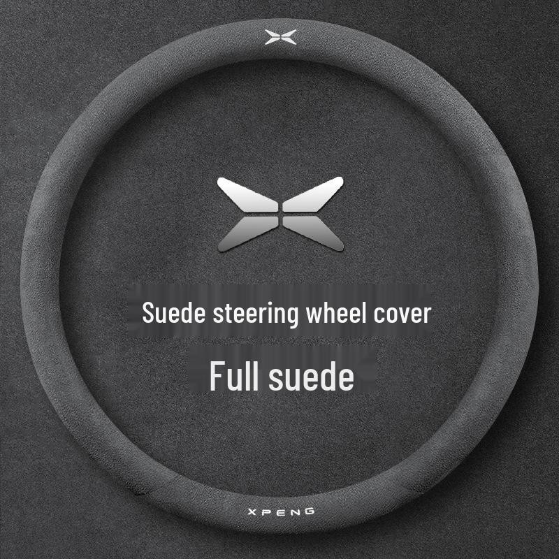 Genuine Leather & Suede Steering Wheel Cover for New Xiaopeng Car: P7, P5, G3, G9 - All-Season Protection