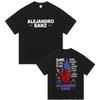 Rapper Alejandro Sanz Tour Album 2026 Print T Shirt Mens Pop Music Fashion Short Sleeve Tshirts 100 Cotton Tshirt Streetwear