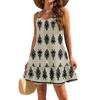 Women's Dresses Sleeveless Loose Casual Floral Print Hem Pleated Beach Dresses
