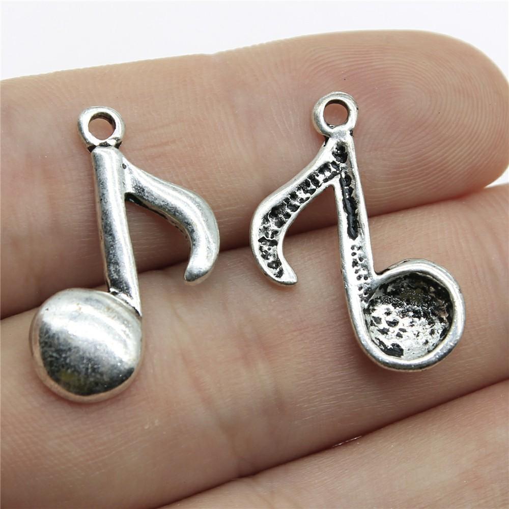 20pcs Music Charms Musical Note Charms For Jewelry Making Antique Silver Color DIY Crafts Making Findings Handmade Jewelry