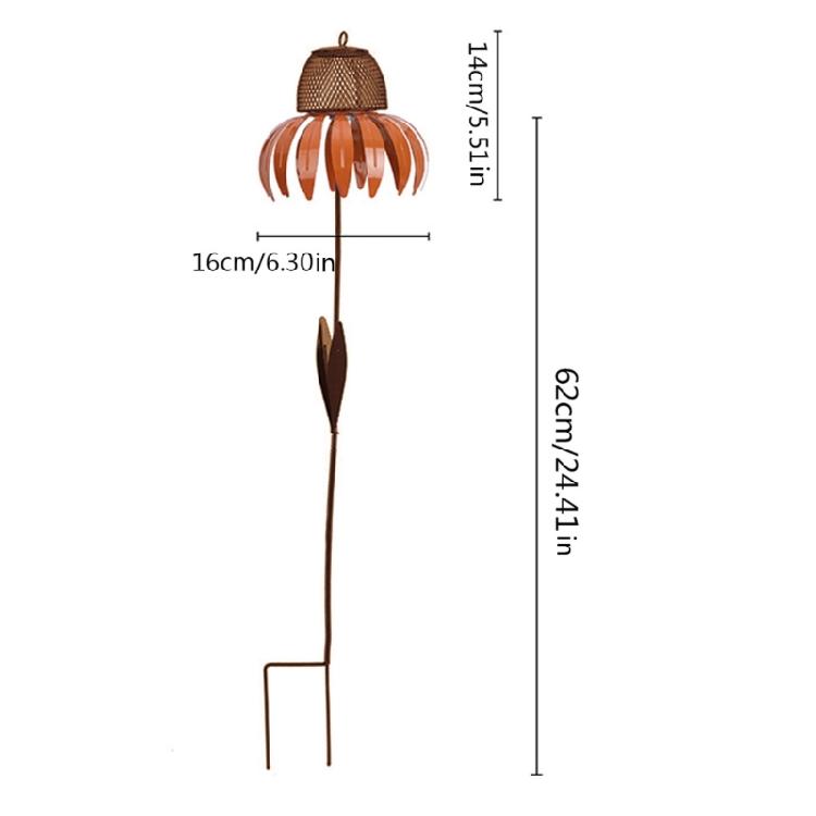 Wild Bird Feeder Anti-Rust Coneflower Outdoor Metal Bird Feeders with Stand