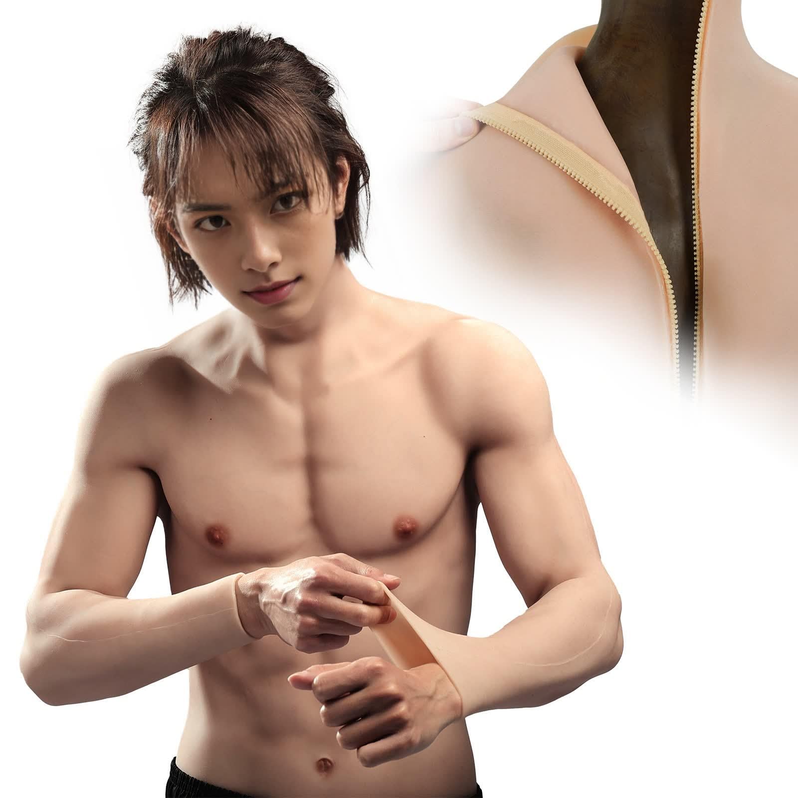 

KUMIHO Мышцы Красавчик Силиконовые Поддельные Поддельные Мышцы Длинный Размер Молния Цвет Слоновой Кости Костюм, Косплей, Мачо, Мышцы, Кроссдрессинг, Костюм, Пресс, Мышцы,