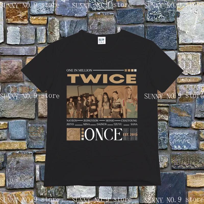 Kpop Twice Lovely T-shirt Short Sleeve Ready To Be Album Photo Printing Tshirt for Women TZUYU SANA MINA JIHYO NAYEON MOMO DAHYU