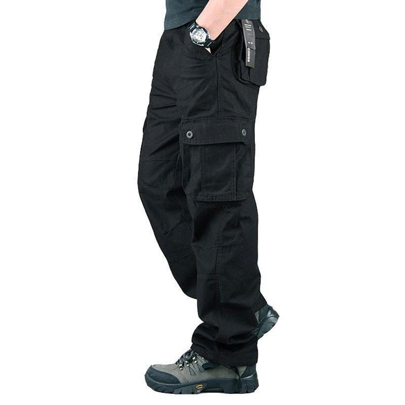Men's Overalls Outdoor Straight Multi-pocket Cargo Pants Casual Wear Resistant Multi-pocket Military Tactical Pants