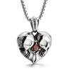 Casting Punk Style Jewelry Gift Creative Retro Love Skull Couple Bestie Pendant
