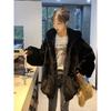 Womens Faux Rex Rabbit Fur Coat Winter Warm Hooded Oversized Parka Mid-Length Plus Size