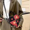 Borsa a Spalla da Donna alla Moda Borsa Creativa a Forma di Cuore Poker Borsa a Tracolla Stampata Piccola Borsa a Mano CLE