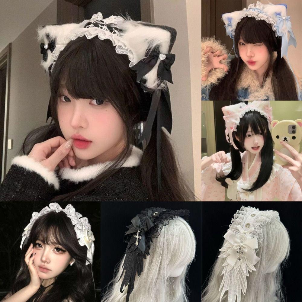 Lolita Cat Ears Headband Lace Headdress New Headwear  Hair Accessories