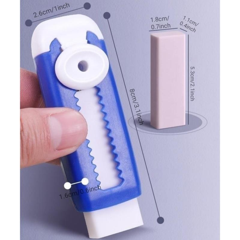 Creative Sliding Erasers, Push and Pull Pencil Eraser, Retractable Pencil Rubber School Stationery Supply