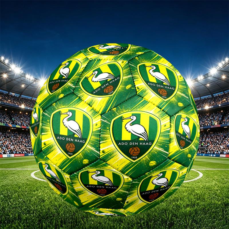 ADO Den Haag Print Size 5 Soccer Ball, PU Wear Resistant Football for Match Training and Daily Practice, Birthday Gift for Soccer Fans
