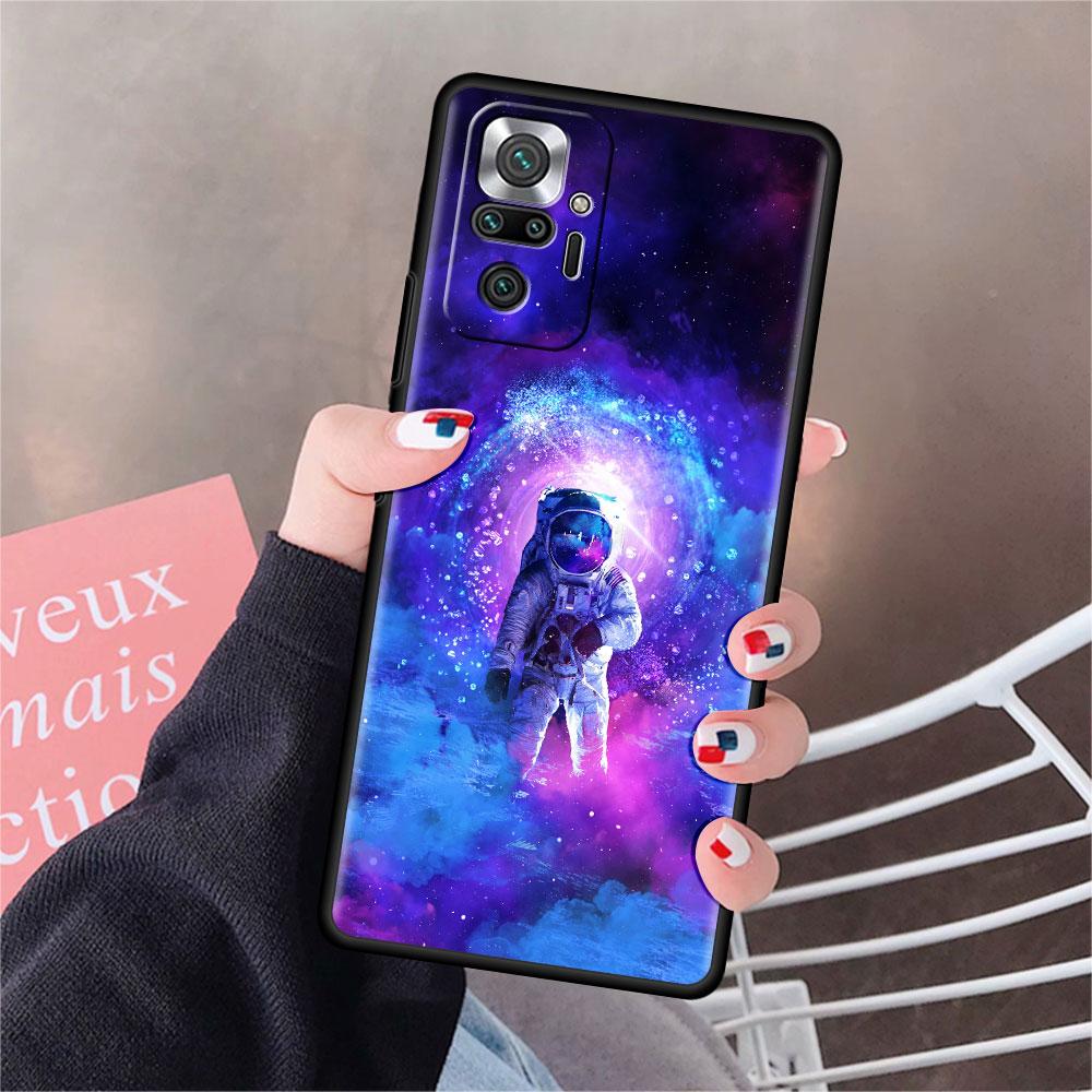 

Чехол для Xiaomi Redmi Note 10 9 11 Pro, мягкий чехол для телефона 10S 9S K40 8 9A 9C 9T 7 10C 8T, силиконовый чехол, крутая Капа с одиноким астронавтом Redmi Note 7