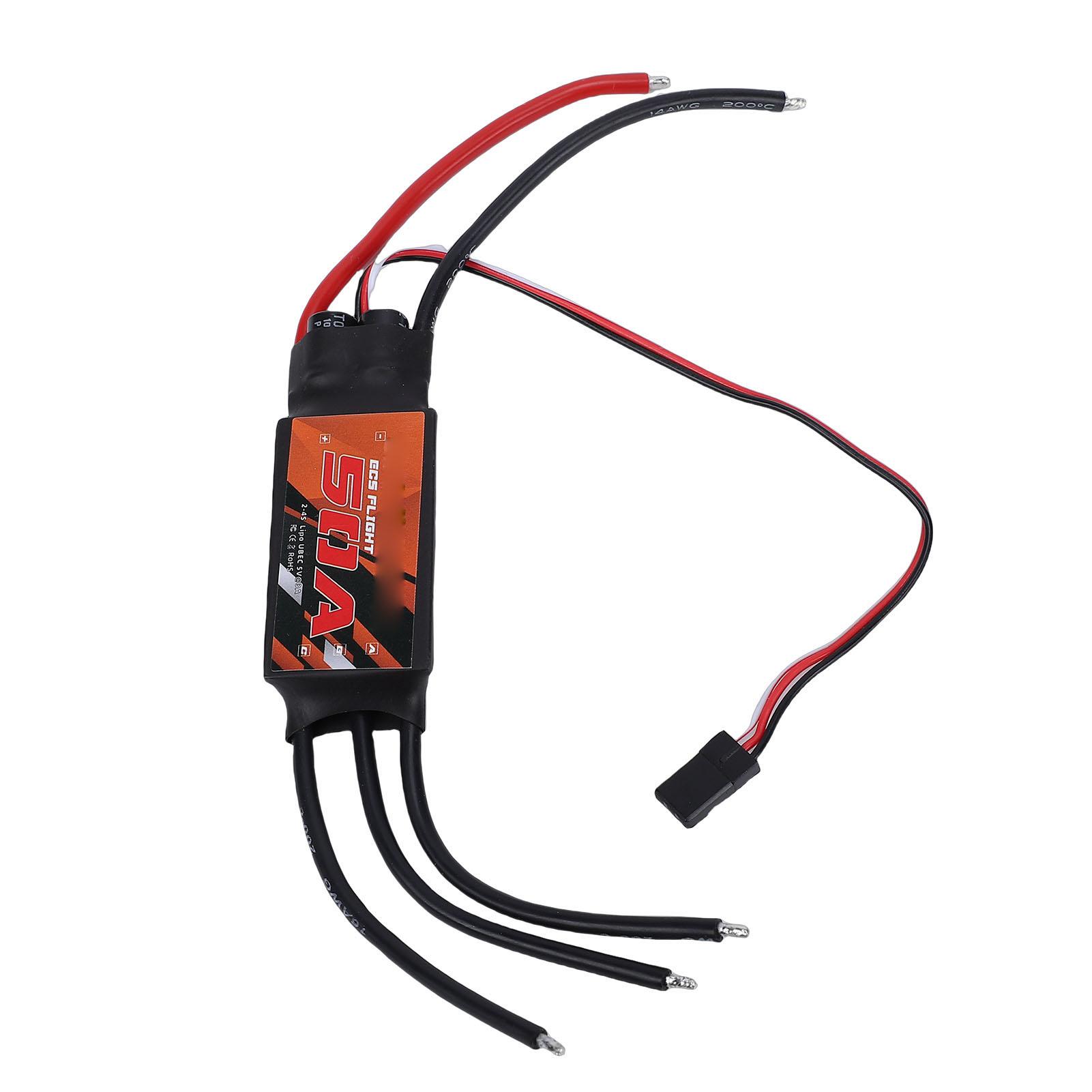 

RC Brushless ESC 50A Electronic Speed Controller for Fixed Wing Quadcopter Multicopter