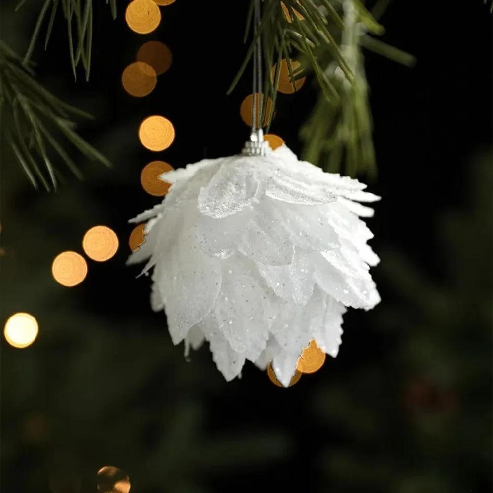 White Petal Foam Christmas Ball Merry Christmas Party Xmas Tree Decoration Christmas Hanging Ball Home Ornament