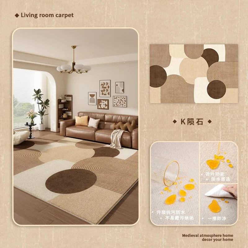 Cream Color Living Room Carpet Light Luxury Home Decoration Bedroom Rug Large Size Plush Sofa Coffee Table Floor Mat Tapis
