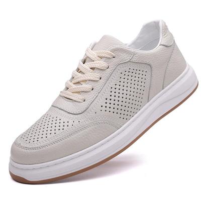 Men's 2024 Autumn Soft Leather Casual Sneakers - Soft Sole White Cowhide Shoes