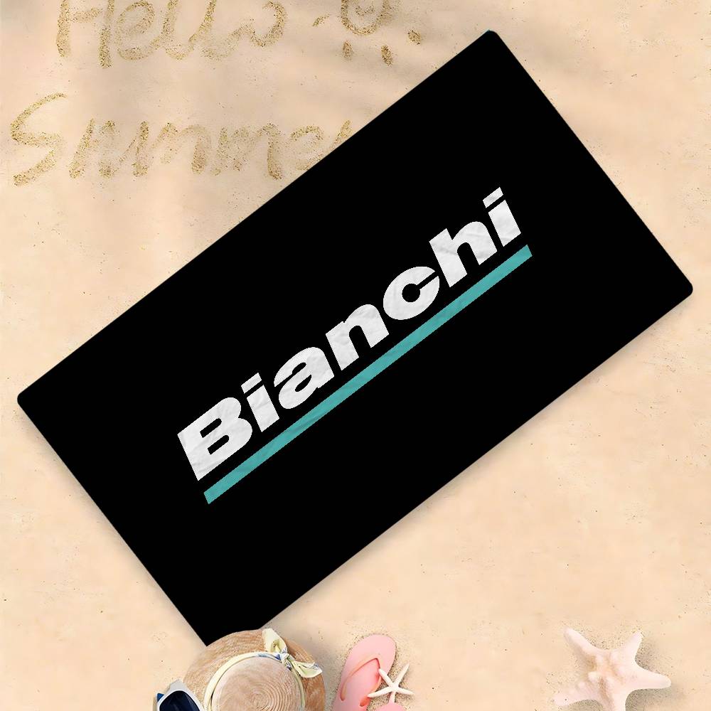 B-bianchi-S Bicycle Logo Microfiber Blanket Quick Drying Beach Towels Oversized Printing Super Absorbent Pool Towel Blanket