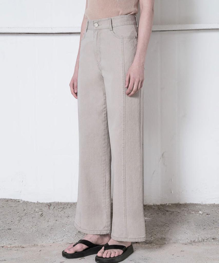 Ssikeoseun Washed Wide Denim Pants_Beige