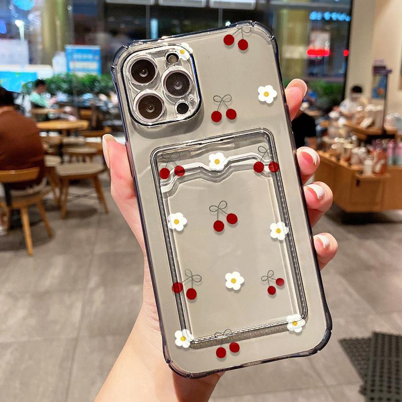 Pouzdro na telefon na kartu pro iPhone 11 13 XR 15 14 Pro Max iPhone 12 16 7 8 Plus XS Max Samsung S24 S23 A15 A55 A05 A54 Redmi 12 13C 13 9 Cartoon Protection