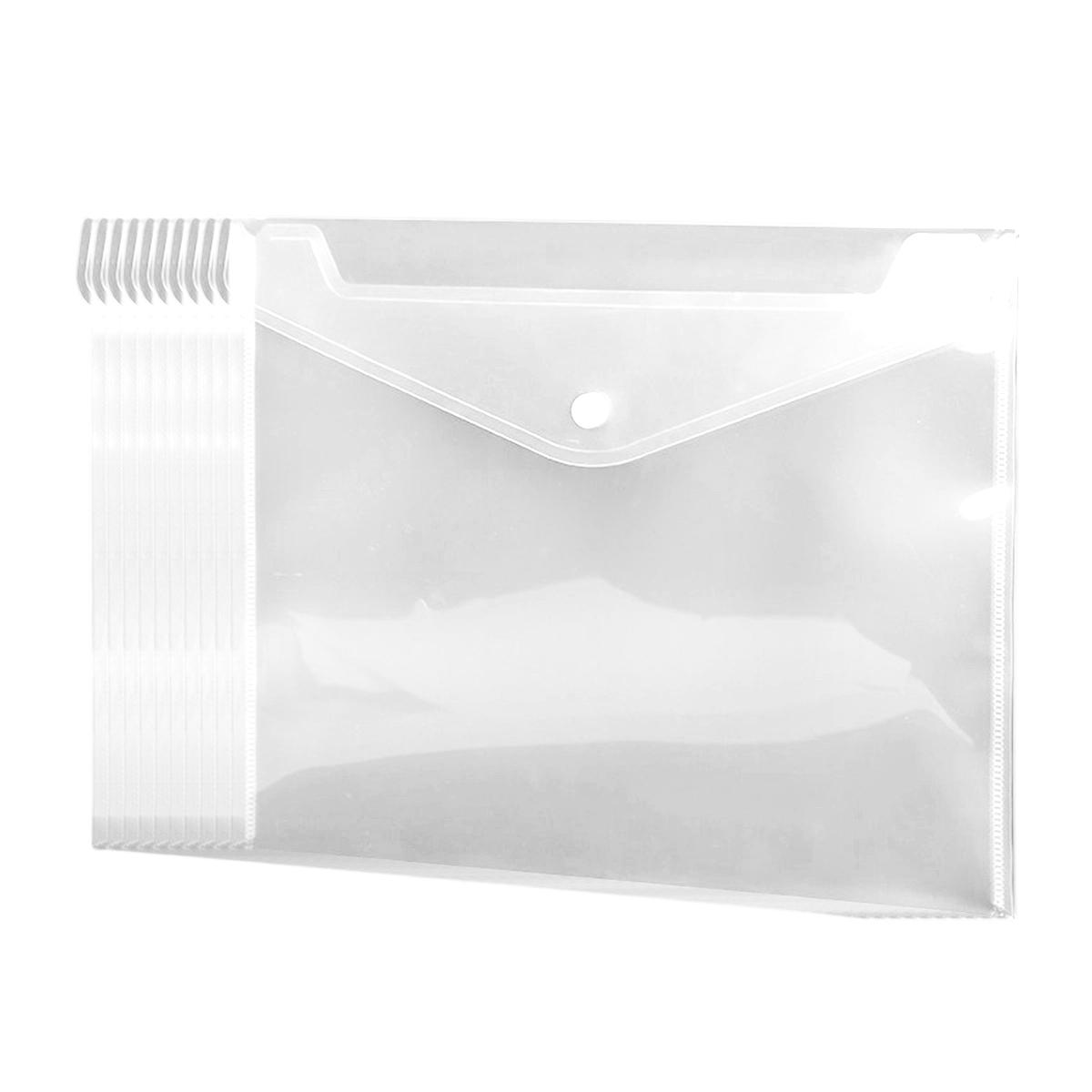 10 шт Папка-конверт A4 Прозрачные пластиковые пакеты для документов Материал изделия склонен к образованию складок 2070₽