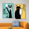 Retro Wein und Jazz, Sommerfest, Poster, Leinwand, Gemälde, abstrakte Katzen, Getränke, Wandkunst für das moderne Wohnzimmer, Wohndekor