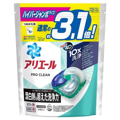 Ariel ProClean Gel Ball 4D Clean Fresh Hyper Jumbo Refill, 28 Count