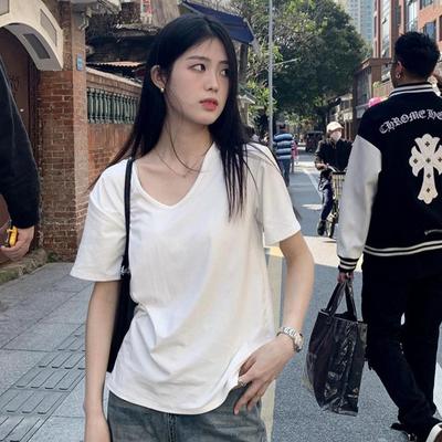 Women's Casual Slimming V-Neck Short-Sleeve Tee Top