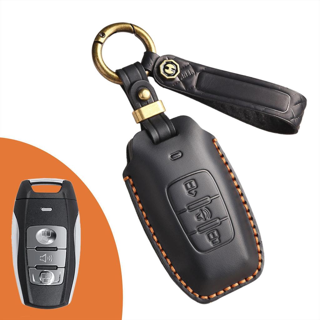 Handmade Leather Retro Key Cover for Haval H6S, H9, M6, First Love, Big Dog, Great Wall Cannon