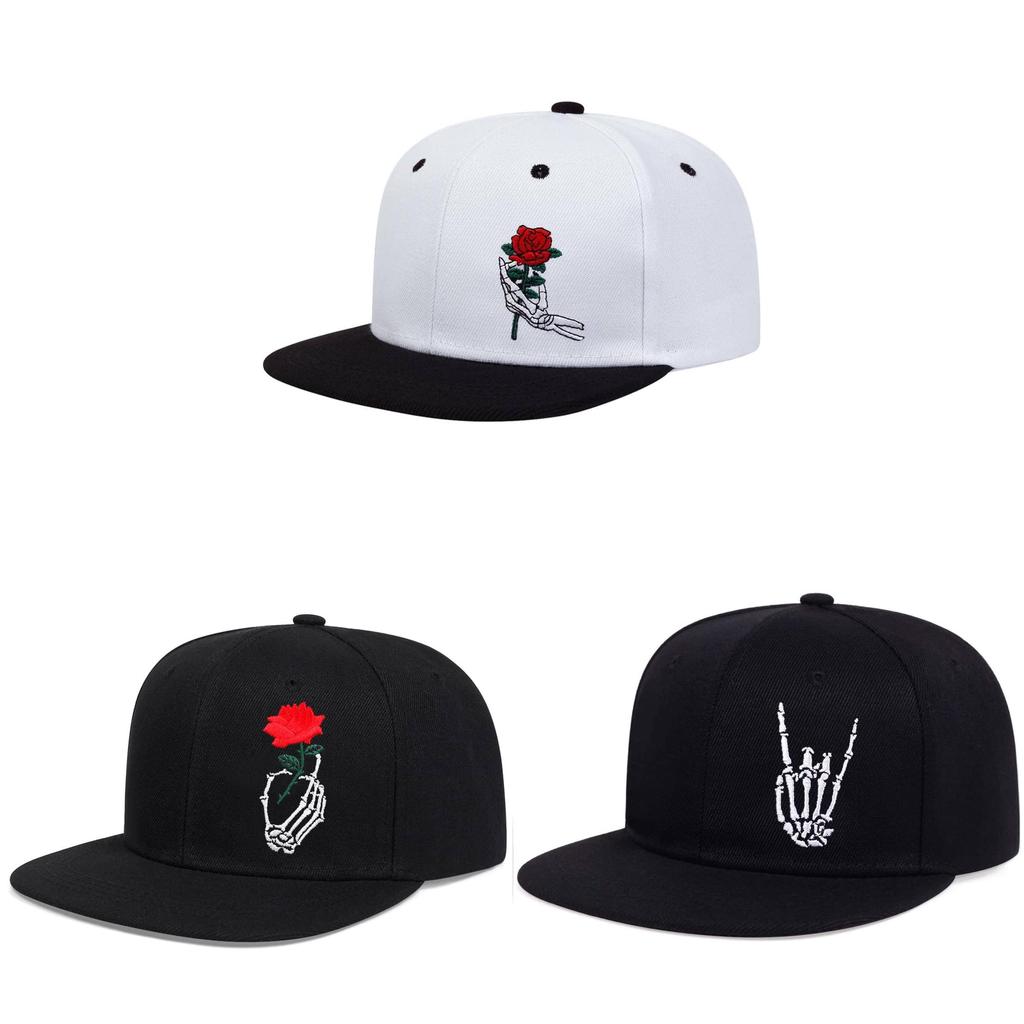 Finger Hagebutte Hip Hop Baseballkappe Mit Gesticktem Totenkopf-Design Für Männer Und Frauen