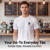 New men's short-sleeved T-shirt with palm tree print, perfect for vacation and leisure, comfortable and soft, a summer essential.