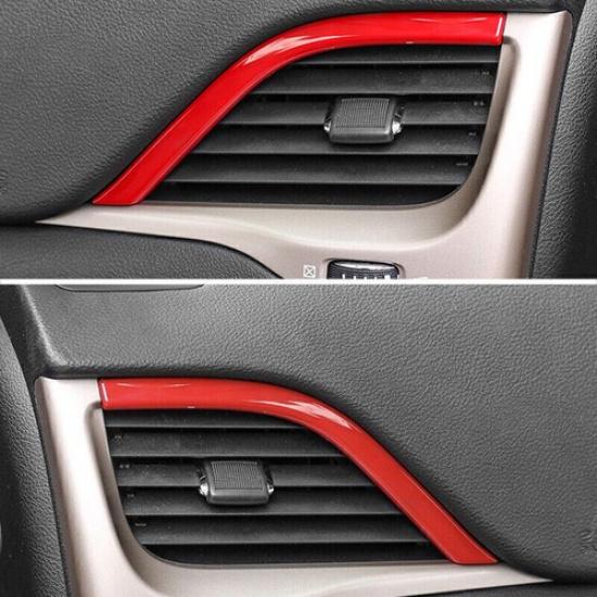 For Jeep Cherokee 2014-2018 Fiery Red Console AC L&R Air Outlet Vent Trim 2PCS